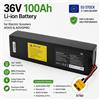 Batteria al litio 36V 100Ah 18650 10S3P con BMS integrato, 500W, ricaricabile agli ioni di litio, con connettore XT60 XT30, batteria di ricambio per scooter elettrico 36V, alimentatore modificato per