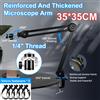 YIZHAN Supporto per Microscopio Regolabile Resistente con Braccio Articolato 35+35cm, Capacità di Carico 2kg, Rotazione a 360° ° Testa girevole con attacco a vite da 1/4 e morsetto a C per microscopio