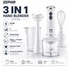 NONE ZEPHIR ZHC86 Frullatore a Immersione 3 in 1, 400W, 2 Velocità con Frusta, Tritatutto 0,50L, Tazza Dosatrice 0,65L, Asta Staccabile