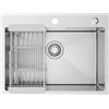 CECIPA max Lavello da cucina in acciaio inossidabile 60 × 45 cm, grande lavello a 1 vasca in acciaio inossidabile 304 con cestello di scarico telescopico, resistente alle macchie e durevole