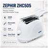 NONE Tostapane Elettrico ZEPHIR ZHC505 800W con Pinze in Acciaio Rimovibili, Timer, Spegnimento Automatico, Vassoio Raccogli Briciole, Avvolgicavo, Bianco