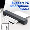 POLONO Stampante portatile senza inchiostro D810B, stampante wireless da viaggio, macchina termica per tatuaggi, supporta carta termica A4 e carta formato US Letter, compatibile con telefoni cellulari e