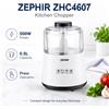 NONE ZEPHIR ZHC4607 Tritatutto Elettrico da Cucina 500W 0.5L con Funzionamento a Pressione, Lame in Acciaio Inox, Contenitore in Plastica, Cavo da 1.9m