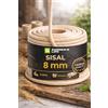 NONE Corda naturale in sisal 8 mm x 20 m, fibra di Agave sisalana 100% non trattata, corda Premium per sostituzione e riparazione di tiragraffi per gatti, sicura per animali domestici, cordoncino ritorto