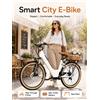 Bicicletta elettrica da donna da 350W, bici a telaio compatto per il pendolarismo urbano e le attività all'aperto, bicicletta da trekking con pneumatici da 26 pollici