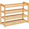 NONE Scarpiera in Bambù Naturale a 3, 4 e 5 Livelli | Scaffale Organizer per Scarpe | Mobile Porta Scarpe Resistente per Ingresso, Camera da Letto, Cabina Armadio e Corridoio