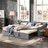 Syeklaoo Divano letto a 2 posti 90/180x200 cm, divano letto estensibile e convertibile con box contenitore, letti allineati, rivestimento in velluto, senza materasso (grigio)