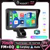 Podofo Monitor Portatile per Auto da 7 Pollici, Lettore Smart con Carplay Wireless, Android Auto, Airplay, Autolink, EQ, AUX, HD 1024*600, Bluetooth, Musica, Trasmissione FM, Display per Auto, Sistema