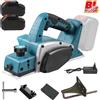 NONE Pialla Elettrica Senza Spazzole 1000W 15000RPM, Pialla a Batteria per Fai-da-Te, Utensile per Taglio Mobili e Lavorazione del Legno, Compatibile con Batterie Makita