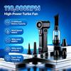 NONE Nuovo Modello 2026 Soffiatore ad Alta Potenza Jet Dry Mini Ventilatore Turbo Elettrico Aspiratore di Polvere Senza Fili Pulitore per Tastiera Computer Asciugatore Auto 4000mAh Display LED