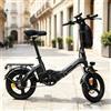 bodywel Bicicletta Elettrica Pieghevole 14 Pollici per Adulti, Bodywel T16PRO Motore 250W Batteria 36V 10.4Ah Fino a 35KM, E-Bike Portatile per Pendolari con Display LED, Stock UE