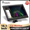 podofo Monitor di Sicurezza Podofo 10.1'' con Display TFT LCD HD, Schermo Digitale con Ingresso Video HDMI/VGA/AV/USB/SD, Lettore PC/TV/DVD, Monitor per Auto