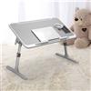 NONE Tavolino Pieghevole per Laptop con Fermo Antiscivolo Mobile, 5 Livelli di Altezza e 4 Angoli Regolabili, Scrivania per Letto, Divano, Campeggio, Lettura, Vassoio per Colazione