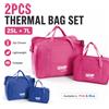 NONE Set di 2 Borse Termiche SELAP by Gio'Style, 25L + 7L, Pieghevoli in Poliestere con Chiusura a Zip e Manici