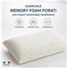 Cuscino Ergonomico in Memory Foam Forato con Rivestimento in Microfibra Traspirante