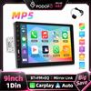 Podofo Autoradio 1 Din con Schermo Touch da 9 Pollici, Android Auto, Lettore Multimediale, Bluetooth, USB, Radio FM, Ingresso Telecamera Posteriore, Stereo Universale per Auto