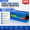 Foval Inverter a Onda Sinusoidale Pura 1200W/1600W/2500W/3000W, Convertitore di Tensione da 12V DC a 220V/230V AC, Adattatore di Ricarica con Presa EU