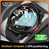 LIGE Nuovo Smartwatch con GPS Integrato, Chiamate Bluetooth, Monitoraggio Frequenza Cardiaca e Ossigeno nel Sangue, Batteria da 530mAh, Impermeabile