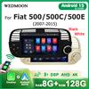 wondefoo Autoradio 7'' Wireless Carplay Android 15 per Fiat 500/500C/500E 2007-2015, Sistema Multimediale Intelligente Bluetooth 2 DIN con GPS WIFI 4G