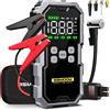 BSMOOM Avviatore di Emergenza per Auto 1500A con Compressore d'Aria da 150 PSI, Avviatore Portatile 2-in-1 per Auto, SUV, Camion e Camper, per Motori a Benzina fino a 10L e Diesel fino a 8L, Gonfiatore