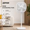 NONE Ventilatore a piantana ZEPHIR 55W con 5 pale, 3 velocità, altezza regolabile 78-116cm, oscillante, con cavo da 3m