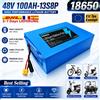 Batteria al Litio 48V 100Ah 13s8p, Pacco Batterie 48V 10000mAh 2000W per Scooter Motorizzato con BMS Integrato da 50A
