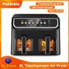 Patbrela Forno Friggitrice ad Aria Doppia XXL da 9L con Due Cestelli, Funzione SYNC Match Cook, Controlli Indipendenti, 7 Programmi Alimentari Preimpostati, Funzioni Arrosto, Cottura, Riscaldamento, 2000W,