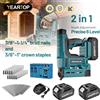 YEARTOP Chiodatrice Elettrica a Profondità Regolabile F10~32 K10~K25, Chiodatrice/Graffatrice a Batteria per Legno, Compatibile con Batteria Makita 18V