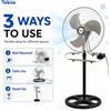 NONE Ventilatore in metallo 50W 3 in 1 regolabile in altezza, da pavimento, tavolo e parete, fino a 130 cm, per uso domestico