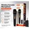 Microfono Dinamico Wireless UHF KIMISO KMS-911MC, Microfono Portatile Senza Fili per Karaoke, Sistema con Ricevitore Ricaricabile, Microfono con Riduzione del Rumore per Casa, KTV, Feste, Chiesa,
