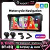 podofo Monitor Portatile per Moto Podofo 8.1 Pollici, Lettore Smart con Carplay Wireless e Android Auto, Impermeabile IP68, DVR, Regolazione Luminosità EQ, Schermo Diviso, Android con 2 Telecamere, Sistema