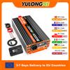 YULONGNE Inverter a Onda Sinusoidale Pura 2000W, Potenza di Picco 4000W, da DC 12V/24V a AC 230V, Presa Schuko EU con Porta USB Tipo-C, Telecomando LCD Cablato, Cavi per Batteria, Kit Fusibili, per