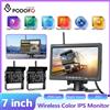 podofo Monitor per Auto Podofo7 IPS e Telecamere Posteriori Wireless Doppie con Visione Notturna 1080P per Camper, Camion, Autobus