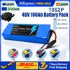 Pacco Batteria agli Ioni di Litio 13S2P 48V 100000mAh 100Ah con BMS da 250W 350W 500W 750W 1000W e Caricabatterie Complementare da 54.6V
