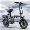 URLIFE Bicicletta elettrica folk URLIFE da 14 pollici, 250W di potenza, velocità 25 km/h, 48V 7.5Ah, batteria rimovibile e ricarica rapida, 40 km di autonomia, sospensione idraulica anteriore, freni a doppio