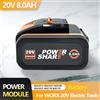 Batteria al Litio Ricaricabile Worx 20V 8.0Ah WA3553 WA3551 WA3553.1 WA3570 per Tutti gli Utensili Elettrici e da Giardinaggio WORX