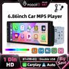 Podofo Autoradio 1DIN da 6,86 Pollici, Lettore Multimediale MP5 con Carplay Wireless, Android Auto, Schermo Touch HD 1280*480, Mirror Link, EQ, Radio FM, USB, BT, Stereo Auto con Controllo al Volante,