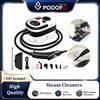 Podofo Pulitore a vapore portatile da 2500W con serbatoio d'acqua da 1,2 litri, 6 livelli regolabili e 11 accessori, vaporizzatore pressurizzato portatile, riscaldamento rapido in 15 secondi, macchina