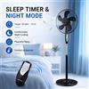 NONE Ventilatore a piantana da 45W con telecomando, 43 cm, 5 pale, 3 velocità, 3 modalità, timer, oscillazione, altezza regolabile