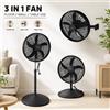 NONE Ventilatore Multifunzione 3-in-1 ad Alta Potenza 75W, con Testa Grande da 50cm, 3 Velocità, Oscillazione Automatica, Altezza Regolabile, per Pavimento, Parete e Tavolo
