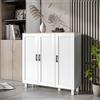 NONE Credenza da Cucina in Legno a 3 Ante, Ripiani Regolabili, Stile Minimalista Nordico, 90x30x90cm, Bianco
