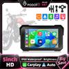 Podofo Lettore Multimediale per Moto con Schermo Touch IPS da 5 Pollici, Navigatore GPS Portatile Impermeabile IP68, Carplay Wireless, Android Auto, Bluetooth, Dispositivo Audio per Motociclisti