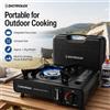 NONE Fornello a Gas Butano Portatile DICTROLUX 2.6kW con Custodia, Accensione Piezoelettrica e Controllo Fiamma per Campeggio, Picnic e Cucina all'Aperto