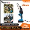 NONE Podofo Motosega Mini Portatile Senza Fili da 6 Pollici, Sega per Potatura Alberi, Utensile Leggero a Velocità Variabile per Taglio Legno, Ideale per Casa, Giardino e Fai-da-Te