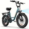 URLIFE Bicicletta Elettrica URLIFE 20X3 con Pneumatici Larghi per Adulti, Motore da 250W ad Alta Coppia, Batteria Rimovibile 48V 13Ah a Lunga Autonomia, 25KM/H, 7 Velocità, Doppio Freno a Disco, E-bike per