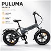 PULUMA Bicicletta Elettrica Pieghevole PULUMA FM2.0, Motore 500W, Batteria Rimovibile 48V15AH, Pneumatici All-Terrain 20*4 Pollici, E-Bike per Adulti, 25-40KM/H, Freni a Disco Idraulici, 7 Velocità,