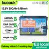 Kuoouk Batteria 12V 350Ah Life 4, Pacchetto Batterie 4480Wh con Celle di Grado A, Ricaricabile per Uso Esterno / Domestico, Batterie al Litio Ferro Fosfato