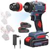 GECOFEER Trapano Avvitatore Elettrico Brushless a Batteria 2in1 con Funzione Impatto, Luce Integrata, 2 Velocità, 55Nm - Utensile Elettrico Fai-da-te