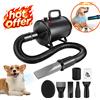 NONE Asciugacapelli Professionale per Toelettatura Animali 2800W con Tubo Retrattile da 2,3m, Velocità Regolabile 50-100m/s, 35/65 ° Asciugacapelli Professionale per Cani e Gatti, Doppia Temperatura, 4
