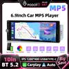 Podofo Autoradio 1 Din da 6.9 Pollici con Lettore MP5, Carplay Wireless, Android Auto, Mirror Link, Schermo Touch HD IPS, BT, EQ, Radio FM/RDS, USB Type-C, Supporto Telecamera Posteriore, Stereo